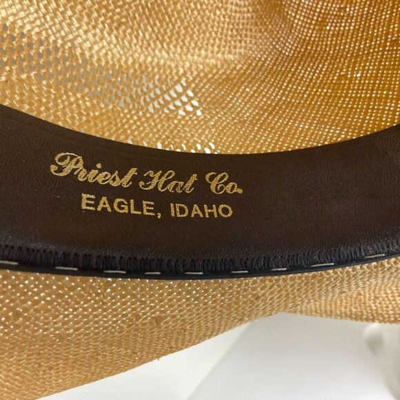 Western cowboy hat by Priest Hat Co. of Eagle, Idaho. Sz 23 1/4" - Picture 7 of 9